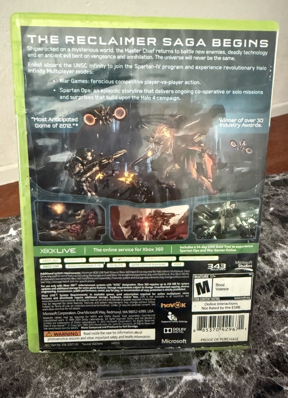 Halo 4 Xbox 360 Complete 2 Disc Set CIB Case Manual HND-00040 NTSC Microsoft 343
