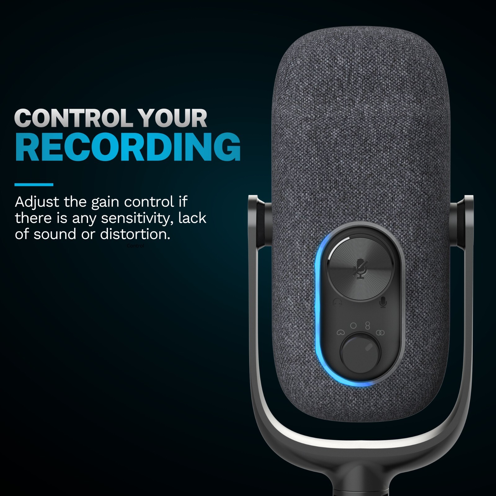 JLab Epic Talk USB Microphone, USB-C Output, Plug and Play