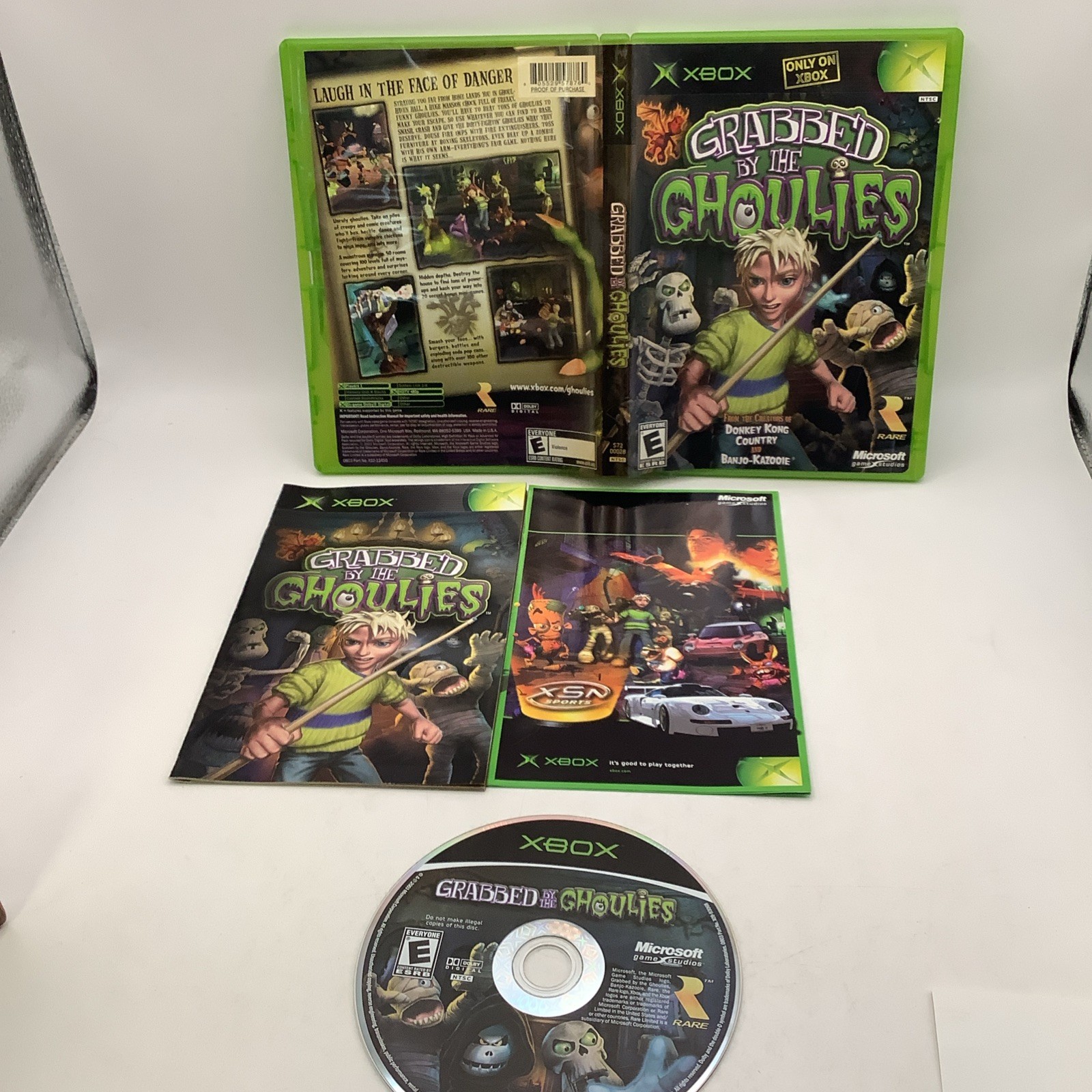 Grabbed by the Ghoulies (Microsoft Xbox, 2003) Complete CIB w/ Manual