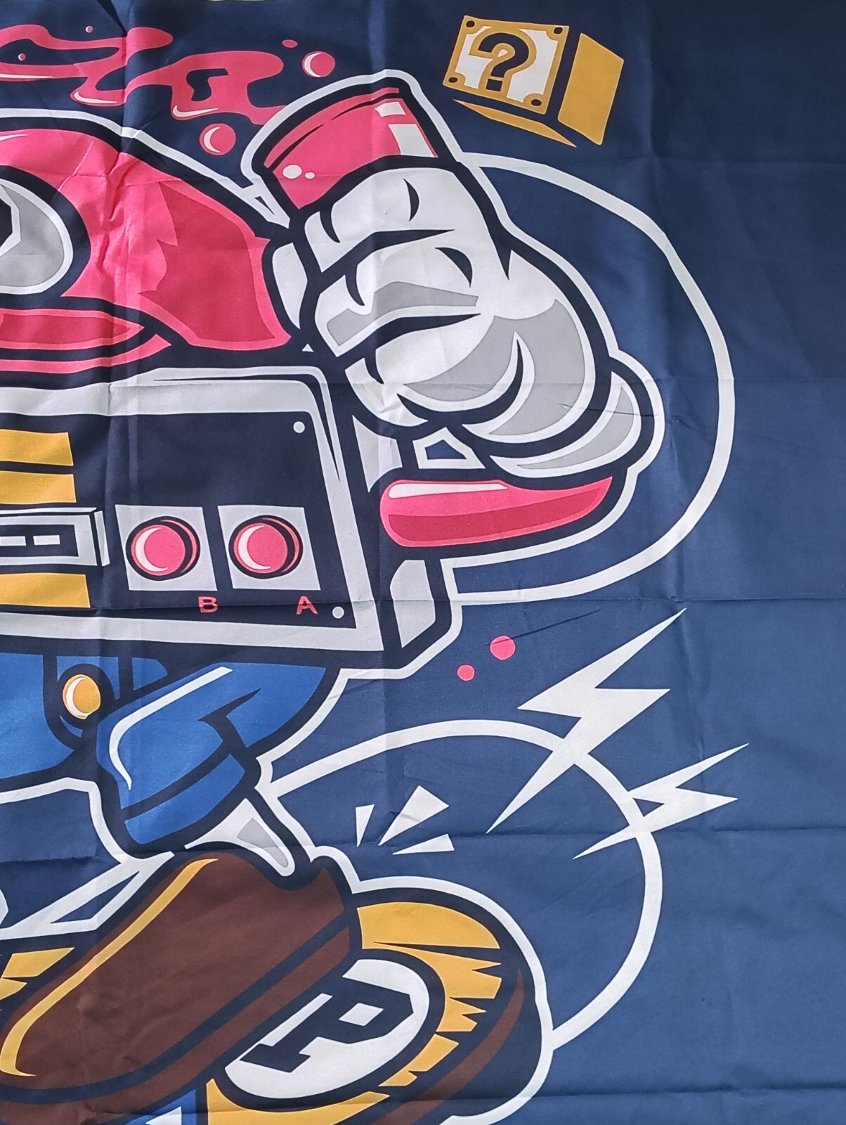 Super Brother Nintendo Arcade Skateboard Cloth Backdrop Party 5ft X 3ft Blue