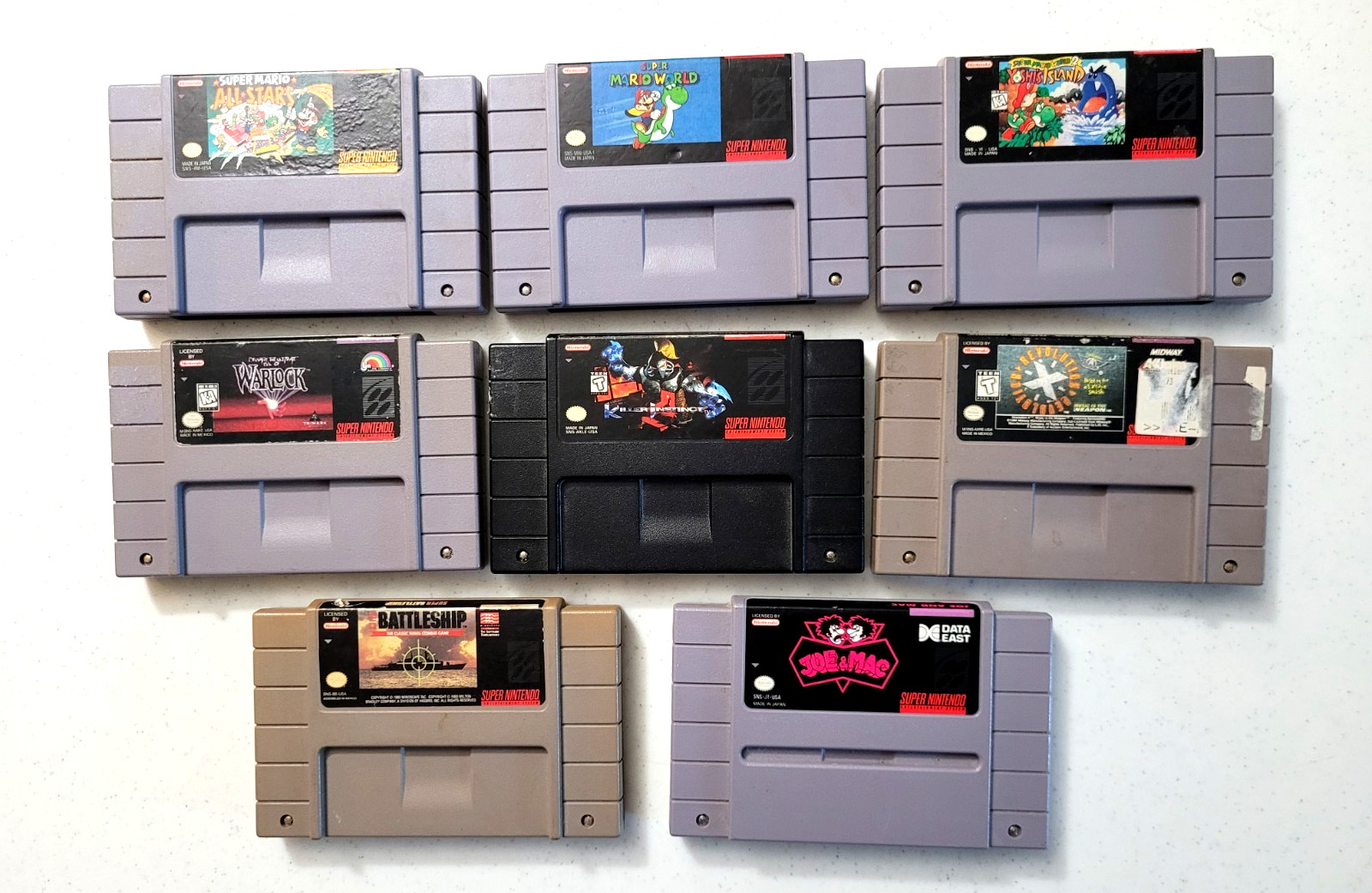 SNES Bundle Lot (Tested)Attn:See notes&pictures.Console,Games,Game Genie.Used.