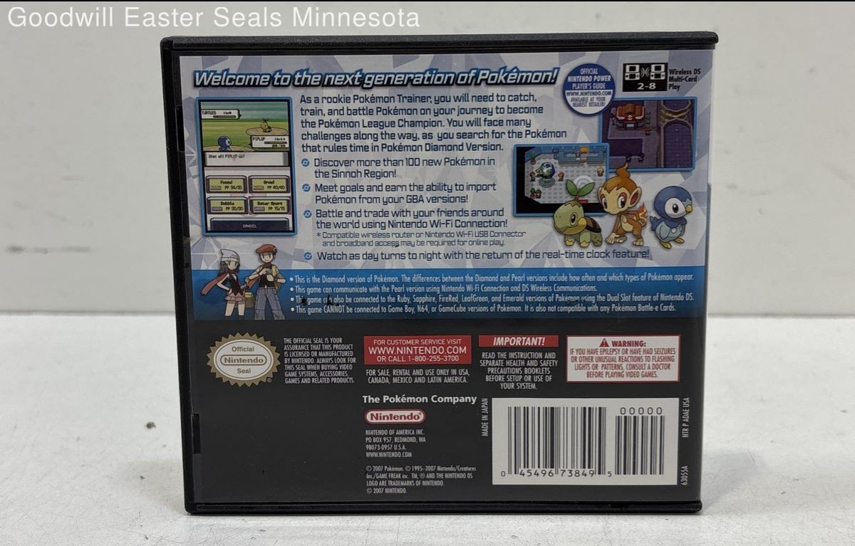 Pokemon Diamond Version CIB for Nintendo DS-Tested