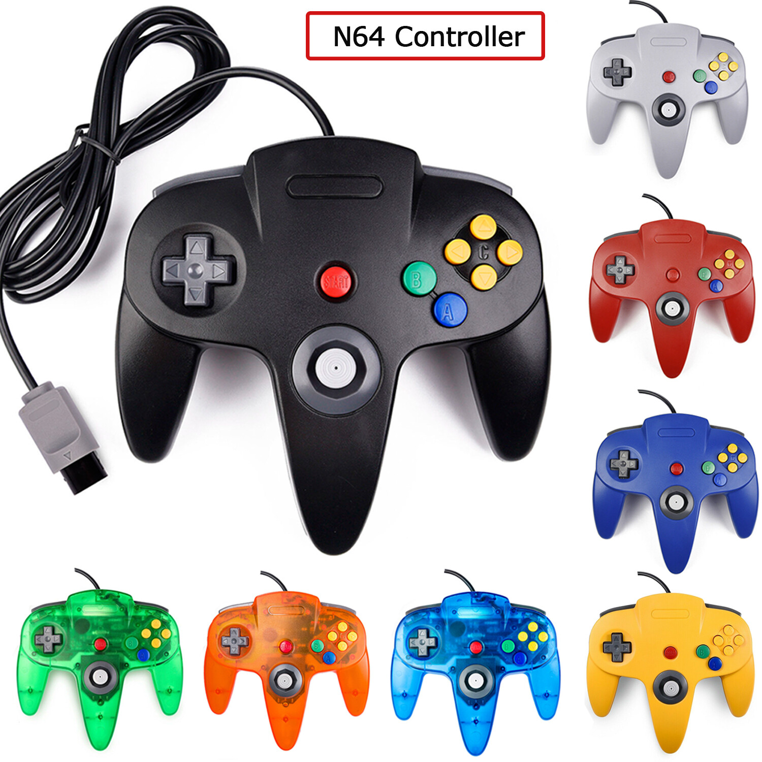 Wired N64 Controller Various Colors Gamepad Remote for Nintendo 64 N64 Console