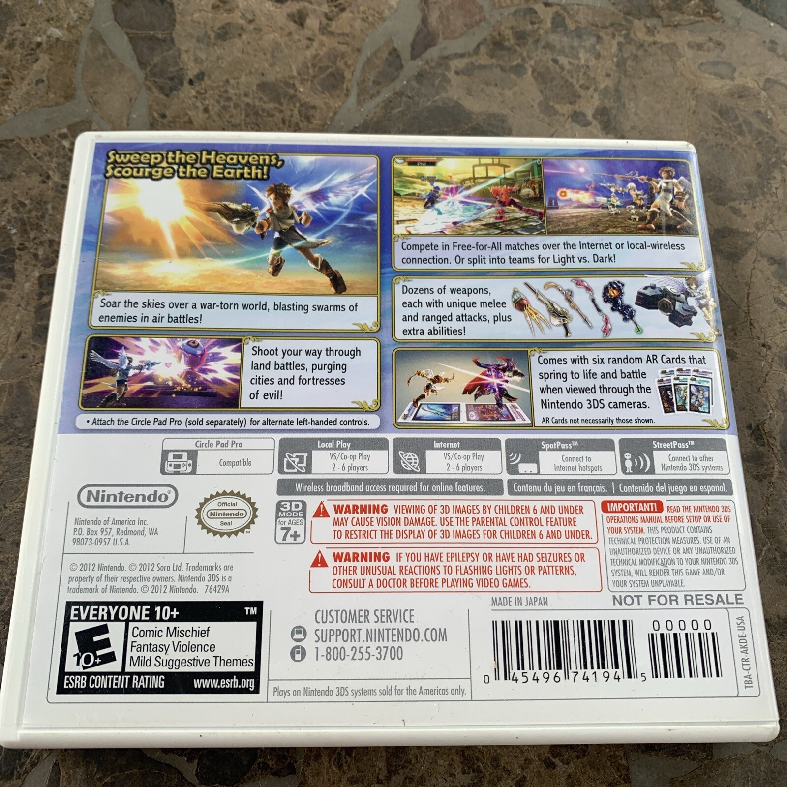 Kid Icarus Uprising (nintendo 3DS, 2012)