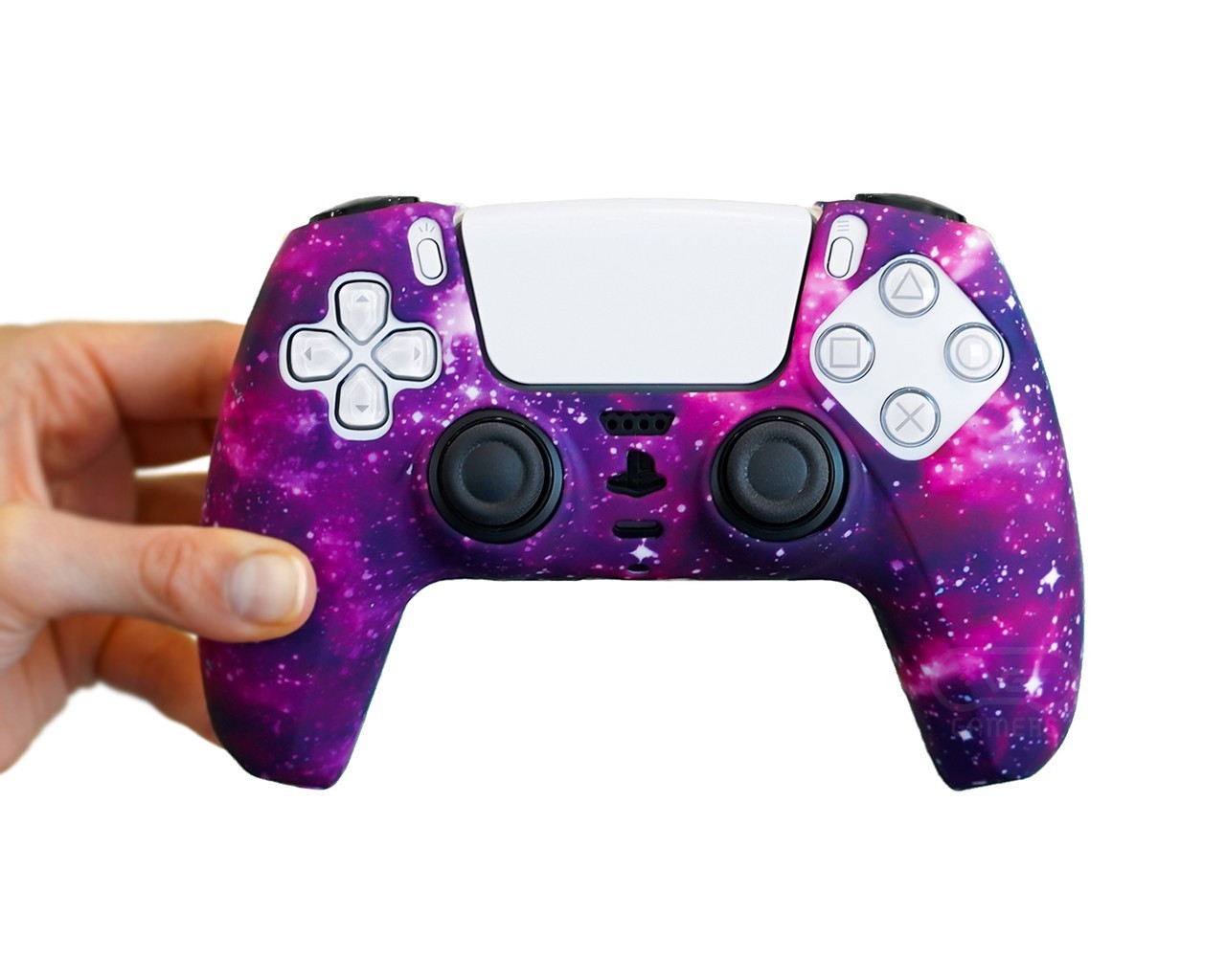 Aurora Galaxy PS5 Controller Skin – Space Purple Red ProFlex Silicone Case