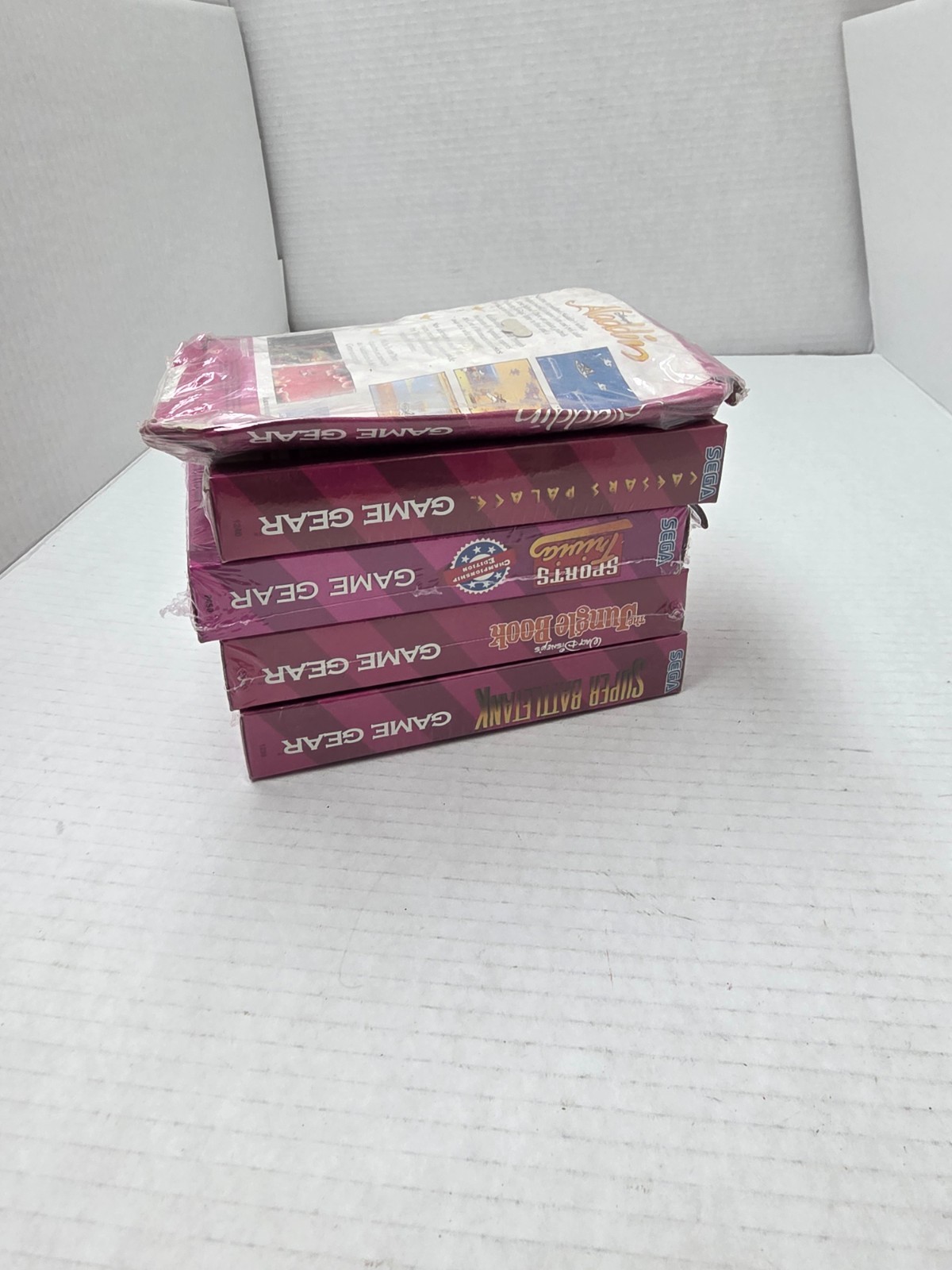 5 NEW Sega Game Gear Games Damaged boxes Aladdin,Jungle Book,Battle,Caesars #O6