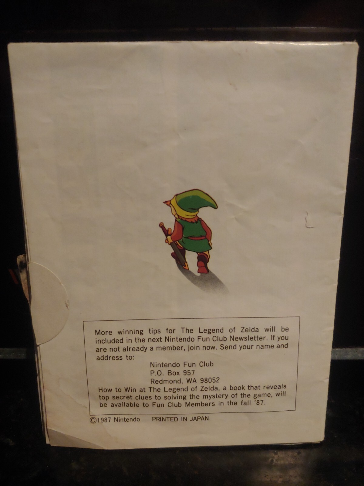 Vtg 1987 LEGEND OF ZELDA Nintendo NES Original Maps & Strategies Fold-Out Insert