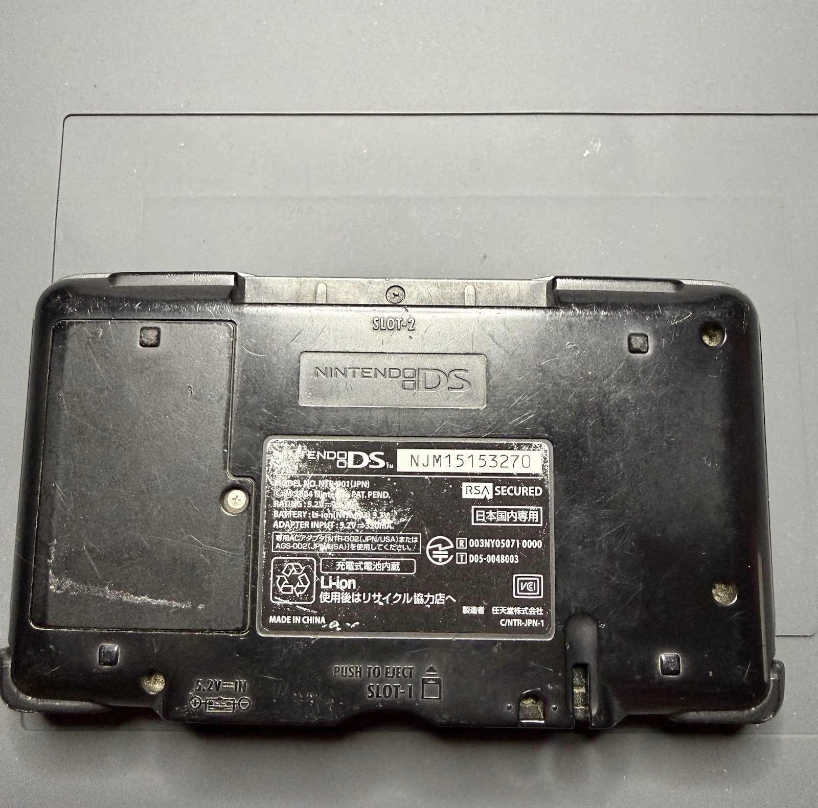 Nintendo DS NTR-001 Gray Dual Screen Handheld Console NTSC-J Japan