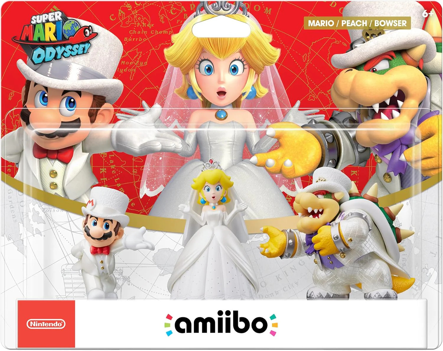 Mario & Peach & Bowser Amiibo Wedding Outfit Triple Pack – Super Mario Odyssey S