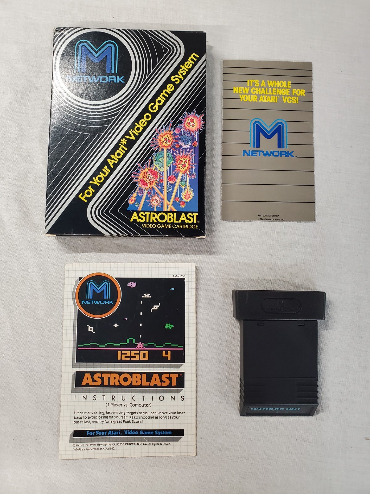 Astroblast (Atari 2600, Mattel) Complete In Box CIB Tested (A029)