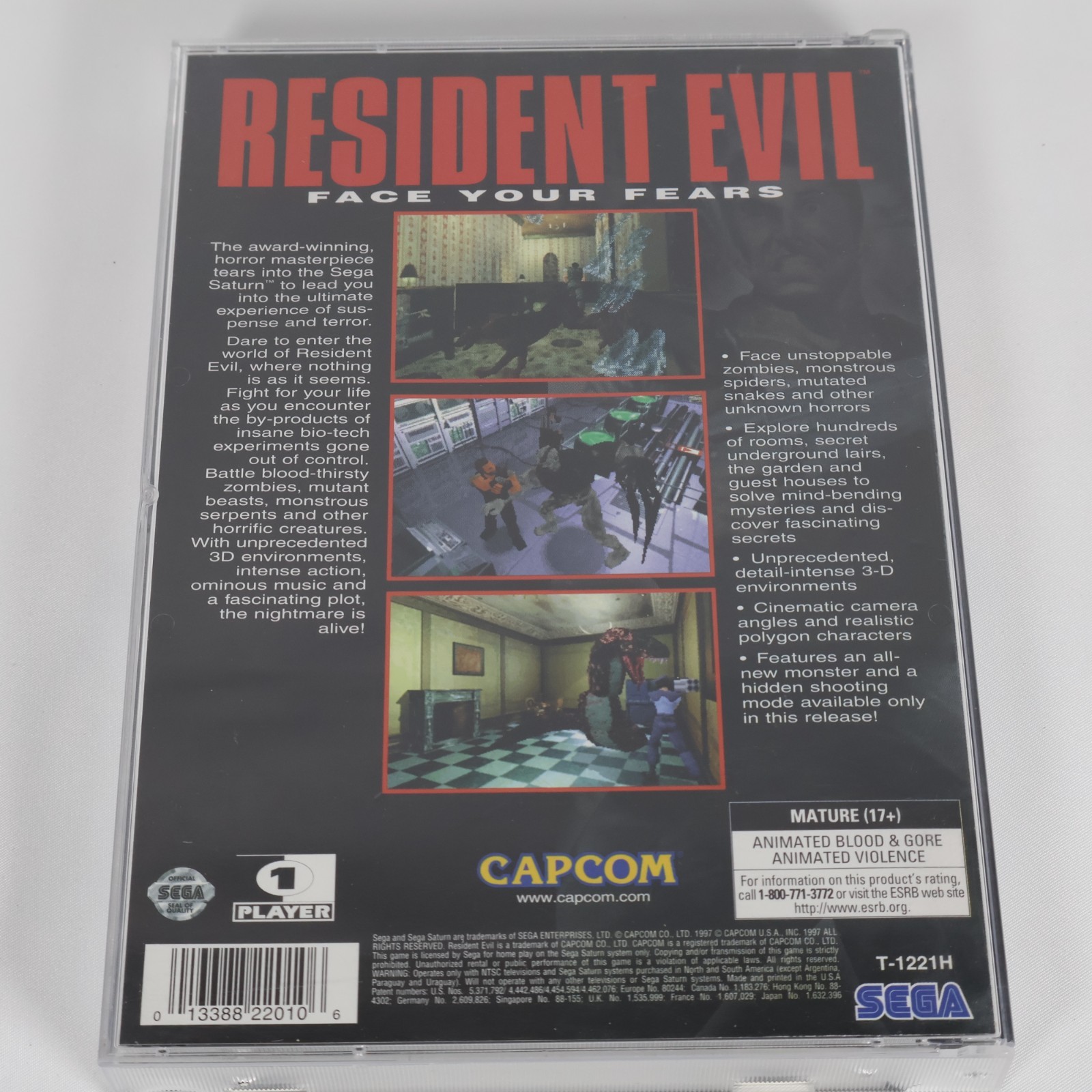 Resident Evil (Sega Saturn 1997) CIB Complete w Manual, Reg Card, Excellent Disc