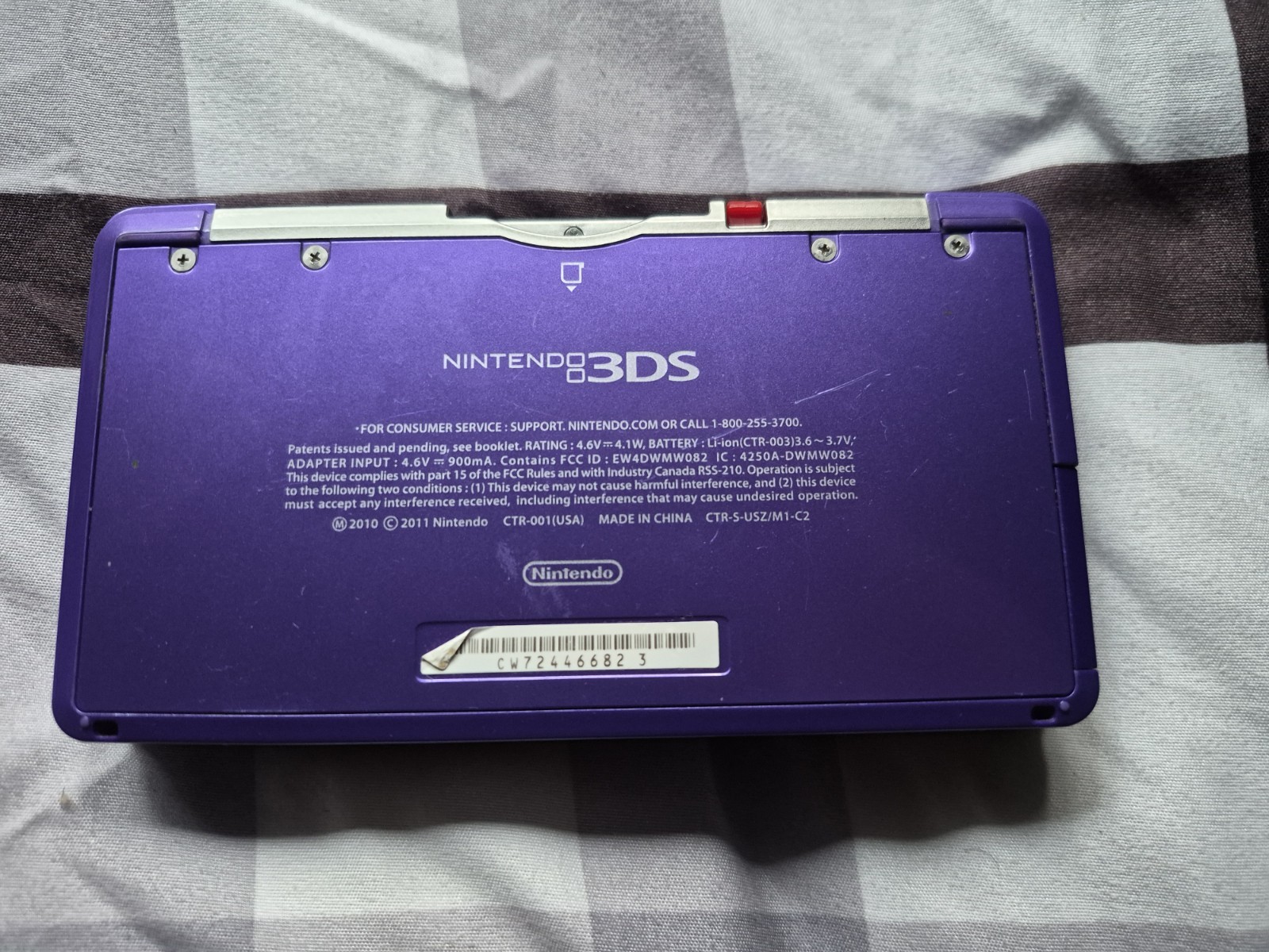 Nintendo 3DS Midnight Purple Edition w/ Charger & Stylus