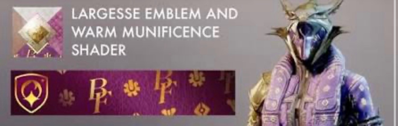 DESTINY 2 NEW Largesse and Warm Munificence Shader RARE