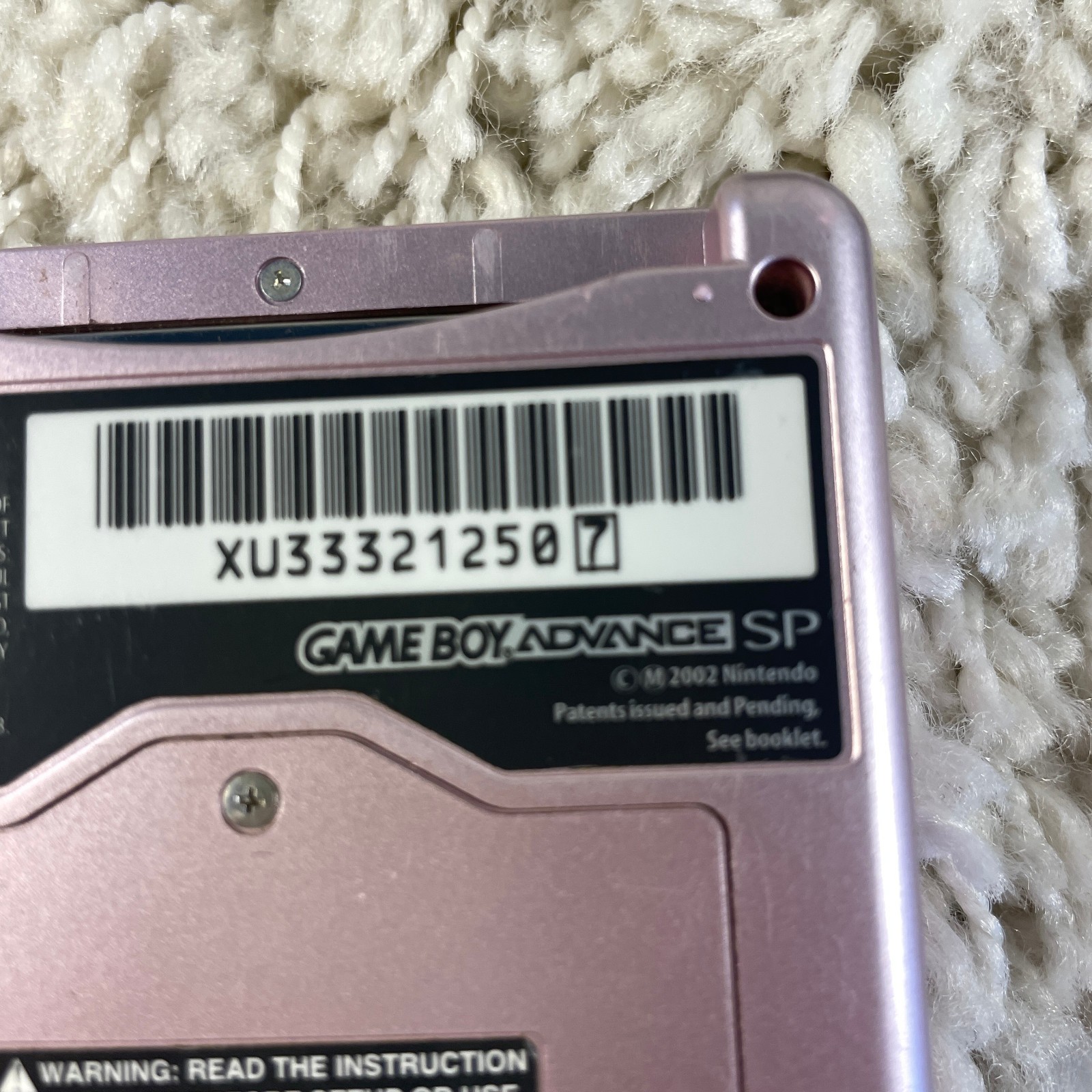 Nintendo Gameboy Advance GBA SP Handheld System Pearl Pink Model AGS-101 Tested