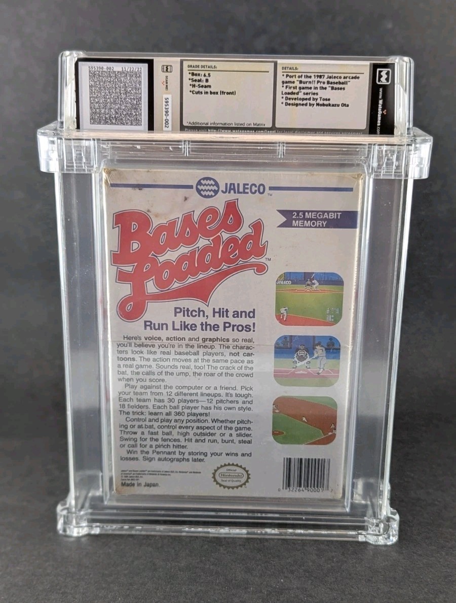 Bases Loaded Sealed NES / Nintendo WATA 6.5 Hole in Seal – RARE