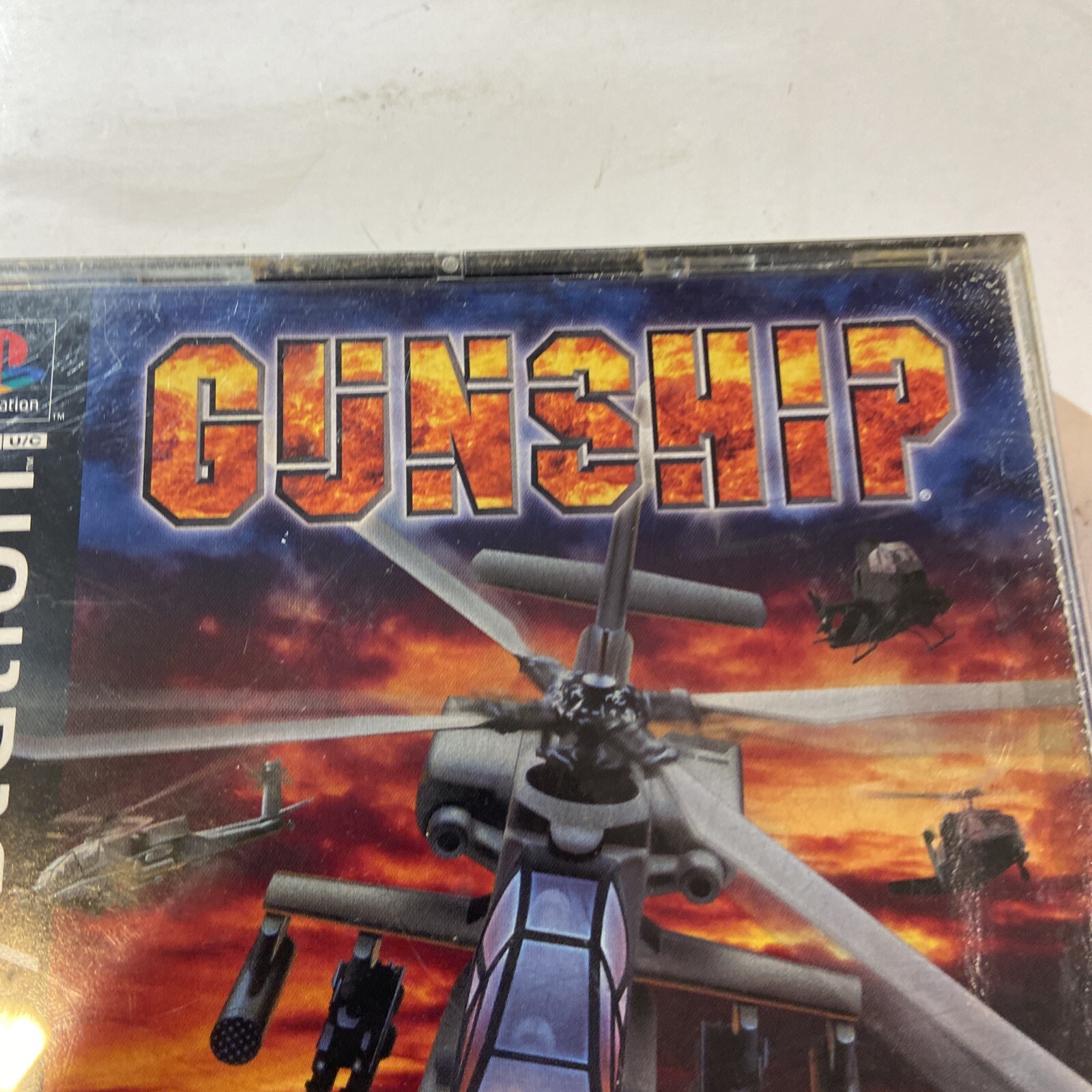 GUNSHIP GAME W/ CASE & MANUAL (SONY PLAYSTATION 1996)