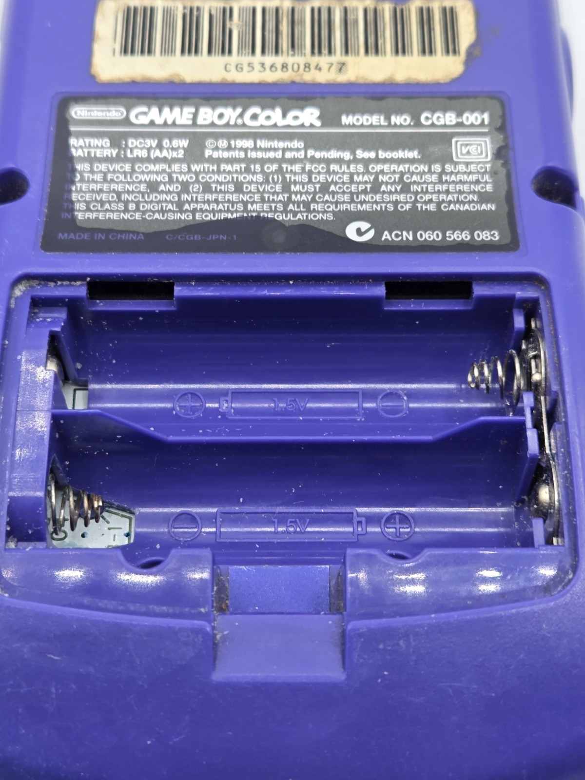 Parts Repair Nintendo Game Boy Color Grape Handheld System and Ultimate BMX Game