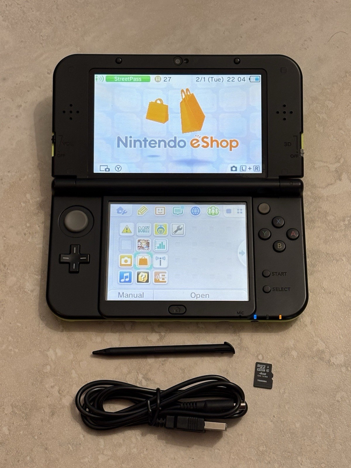 New Nintendo 3DS LL XL Lime And Black Region Free USA Seller
