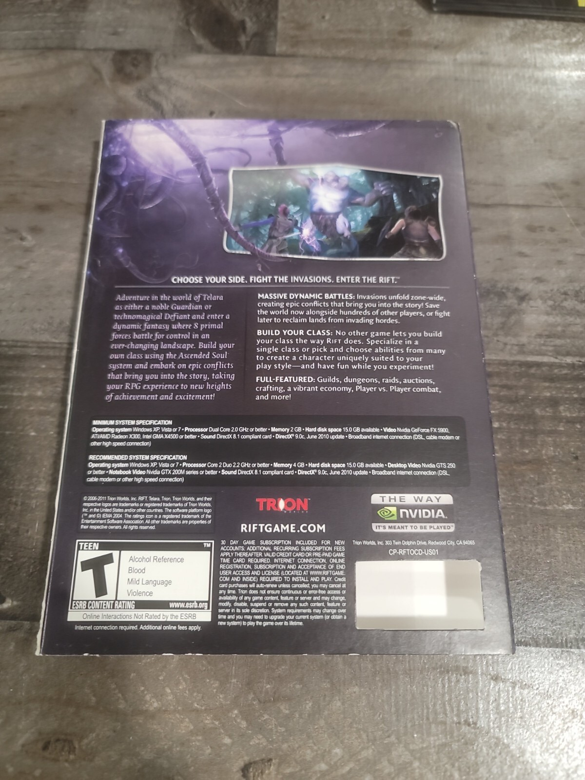 Rift by Trion Worlds – PC DVD-ROM – Video Game – New Sealed