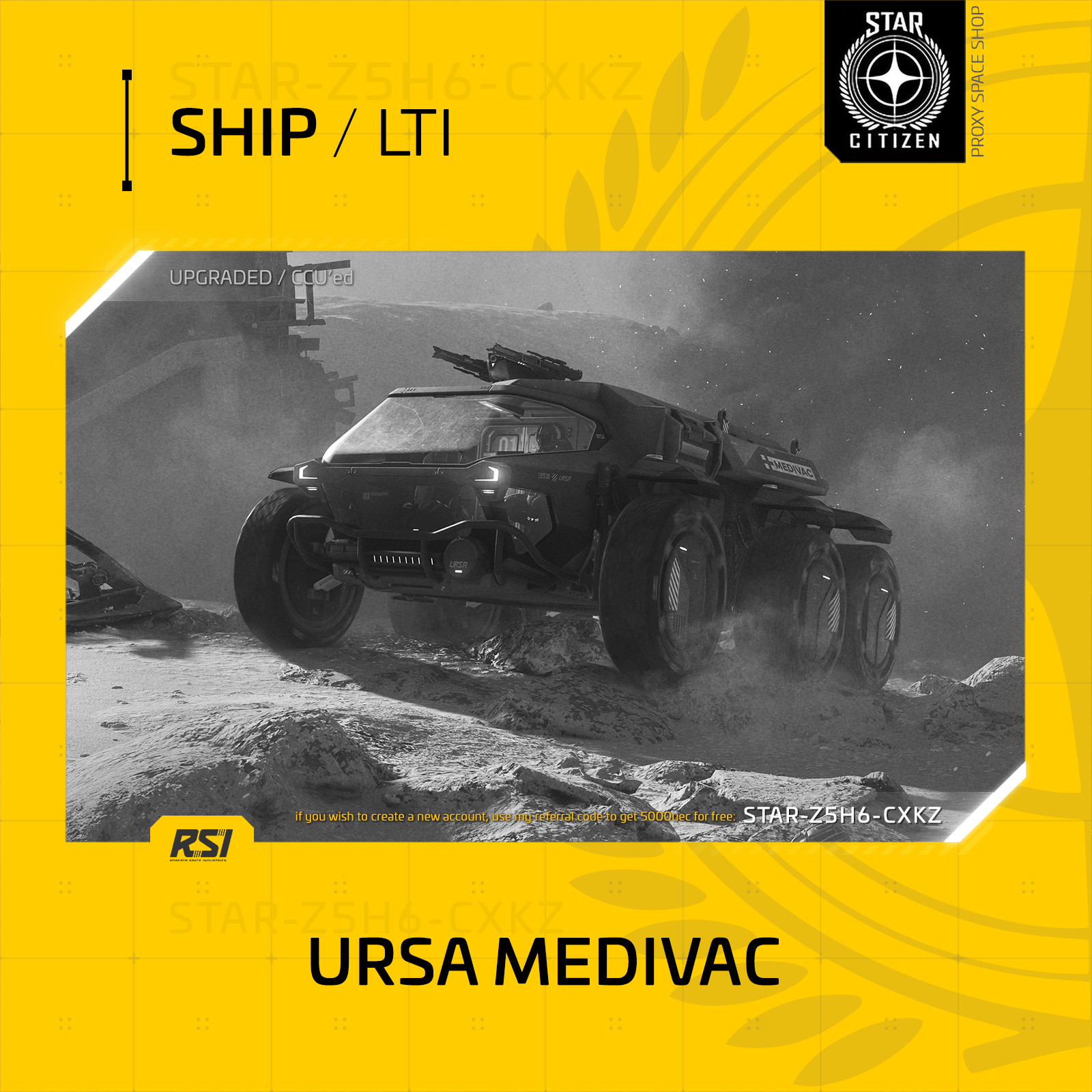 Star Citizen – RSI URSA MEDIVAC – LTI – (Lifetime Insurance)