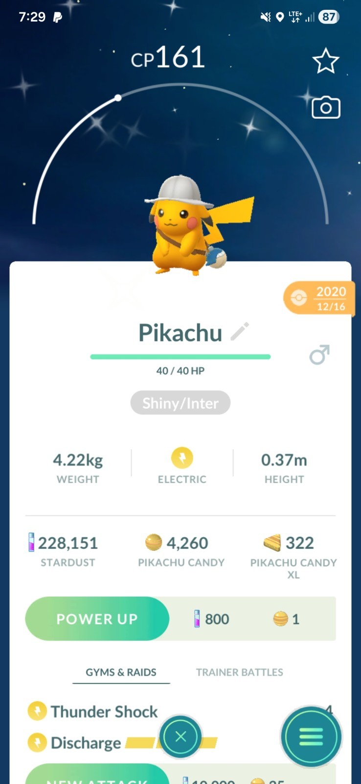 Pokemon Pikachu Explorer Hat shiny