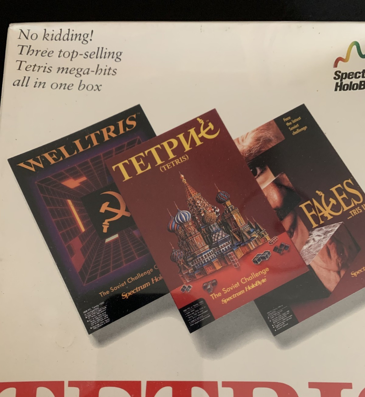 Tetris Trio Spectrum Game IBM Vtg Soviet Challenge Welltris Faces 3.5″ & 5.2 NEW