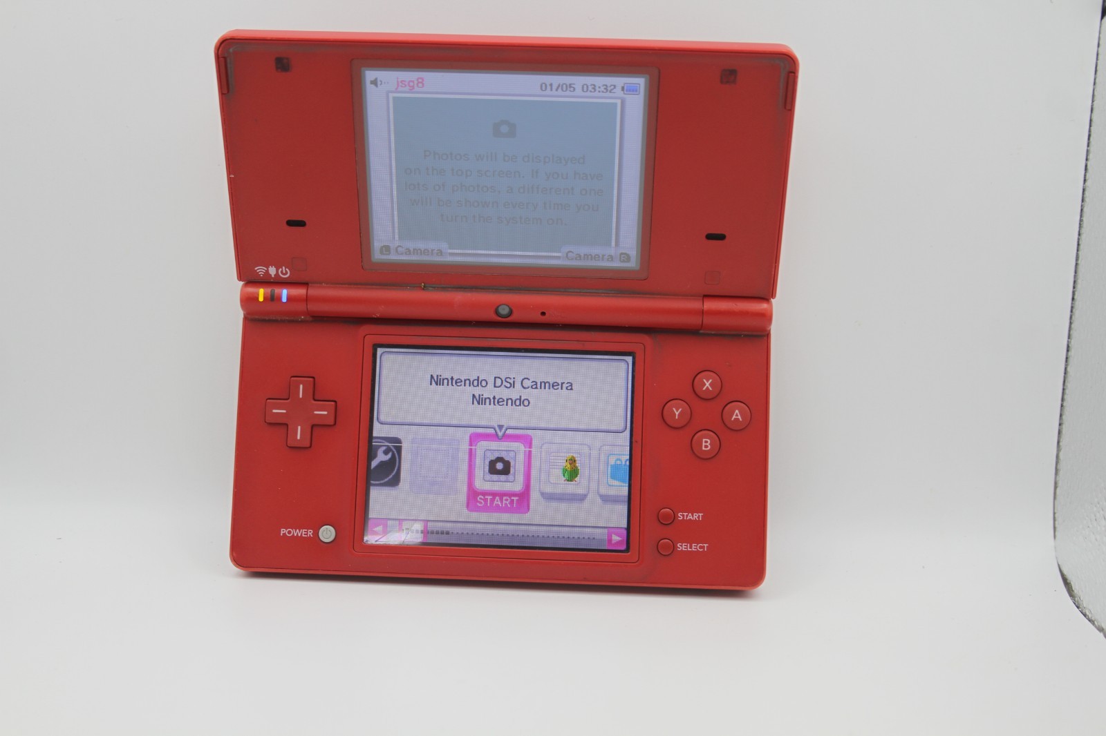 Nintendo DSi red Handheld System With 3 games + Tested – NO charger
