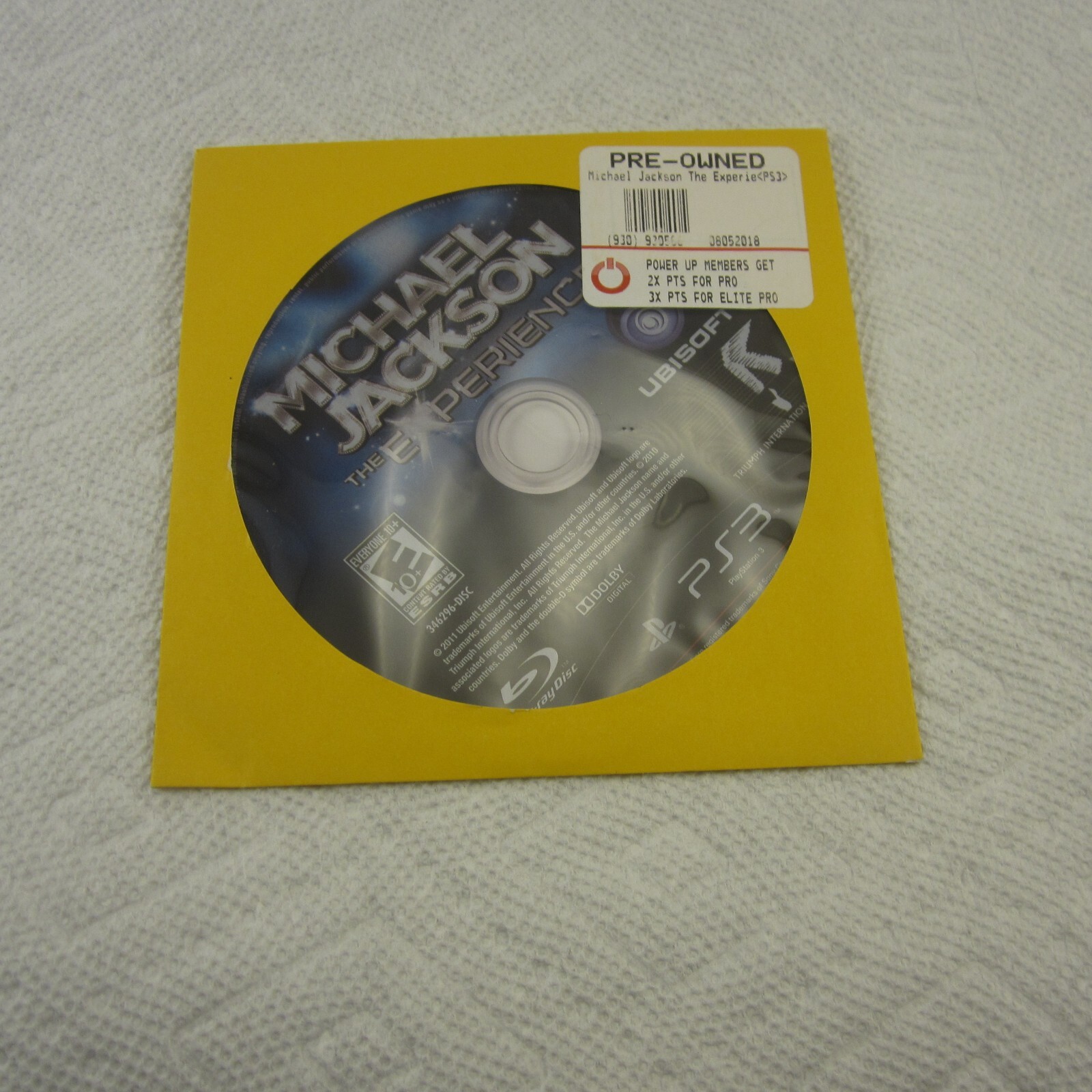 Michael Jackson The Experience Sony PlayStation 3 2011 PS3 Disc Only.