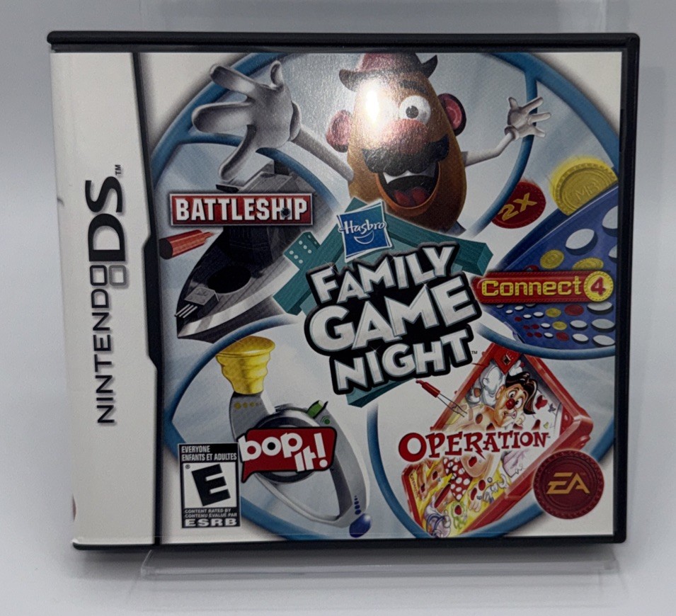 Hasbro Family Game Night (Nintendo DS, 2009) Case, Manual, Inserts Only No Game