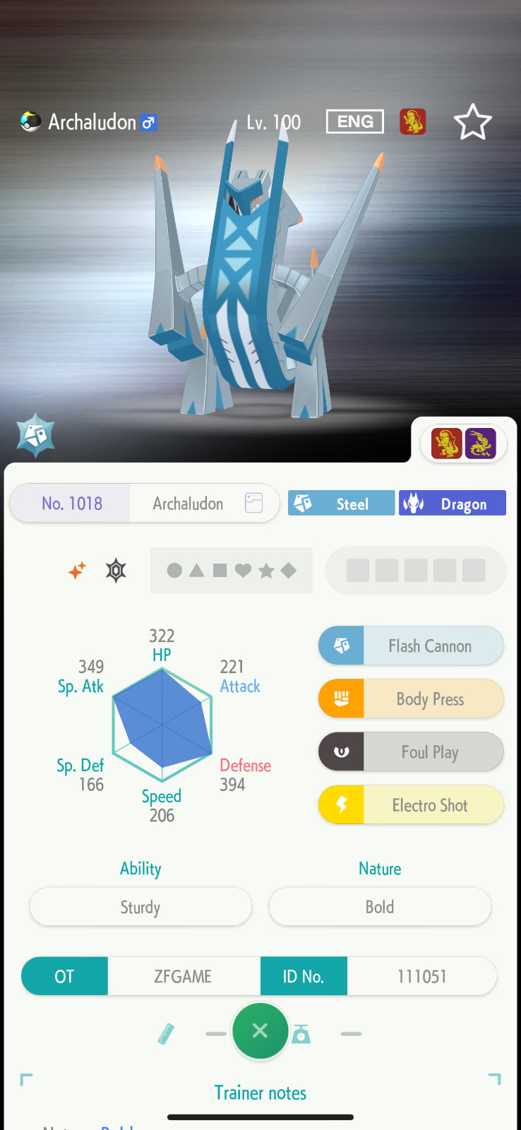 ✨6IV SHINY Archaludon + EVS🚀 POKEMON HOME✨Champions✨Online delivery⚡