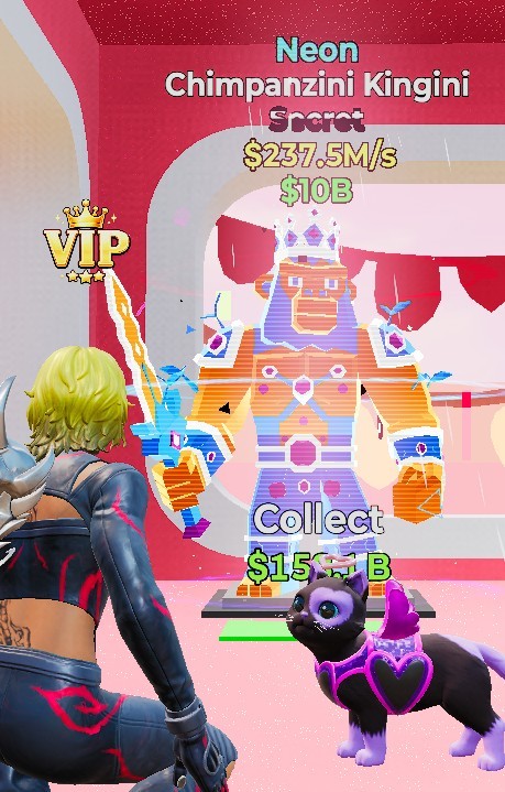 Neon Chimpanzini Kingini Secret VIP Status In-Game Character Collectible