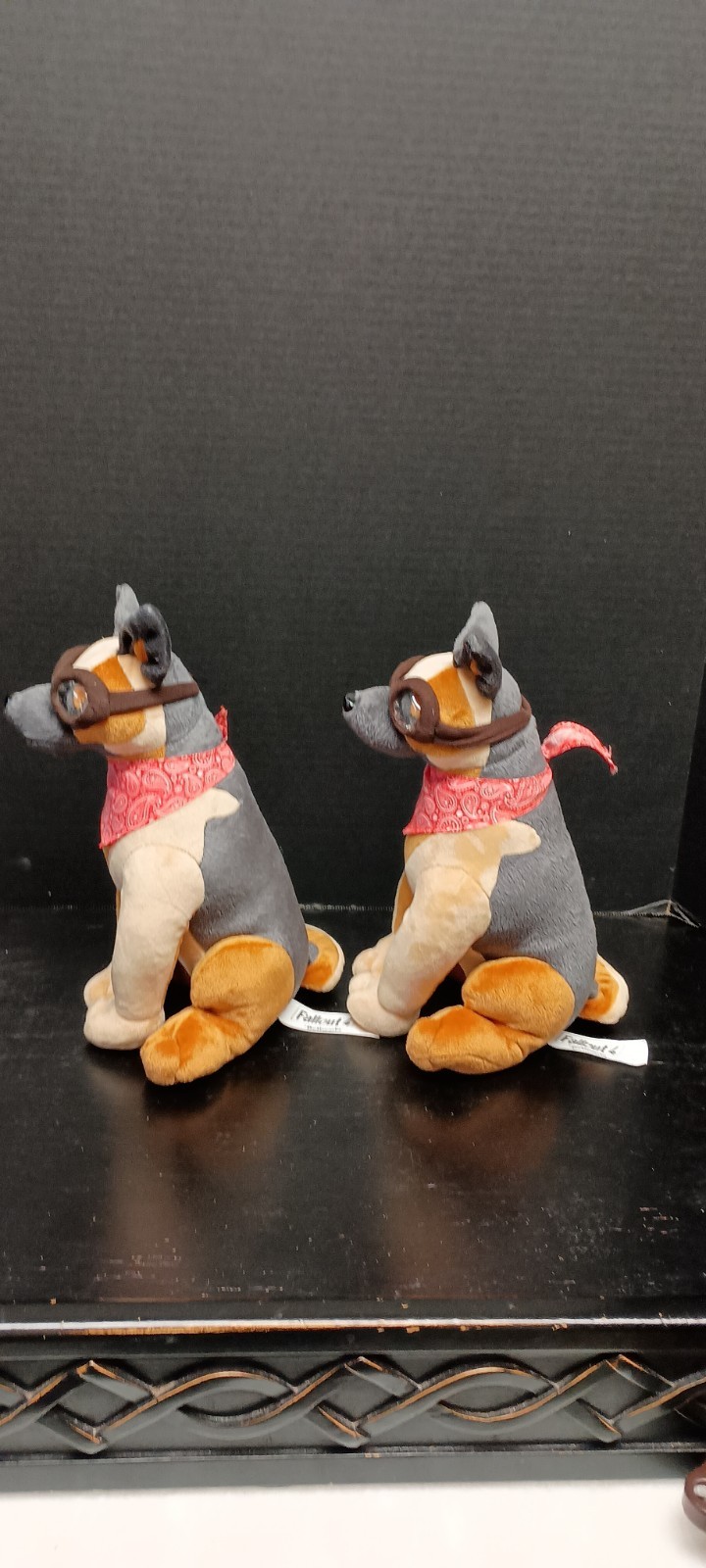 Fallout 4 Dogmeat Plush W/Bandana & Goggles Bethesda Dogmeat 11″ Lot Of TWO
