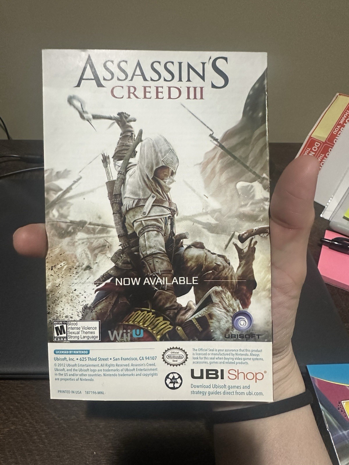 Nintendo WiiU Wii U Manual Only ZombiU