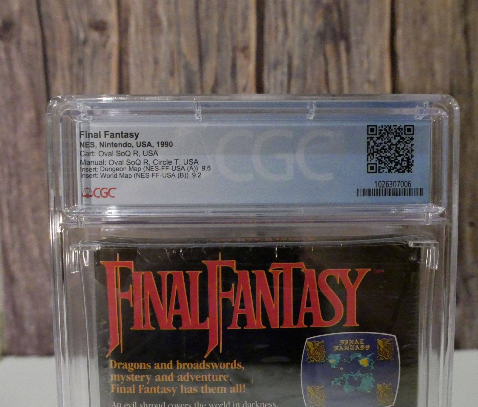 Final Fantasy NES 1990 CGC 8.5 CIB Oval SOQ Maps Box Cello Nintendo