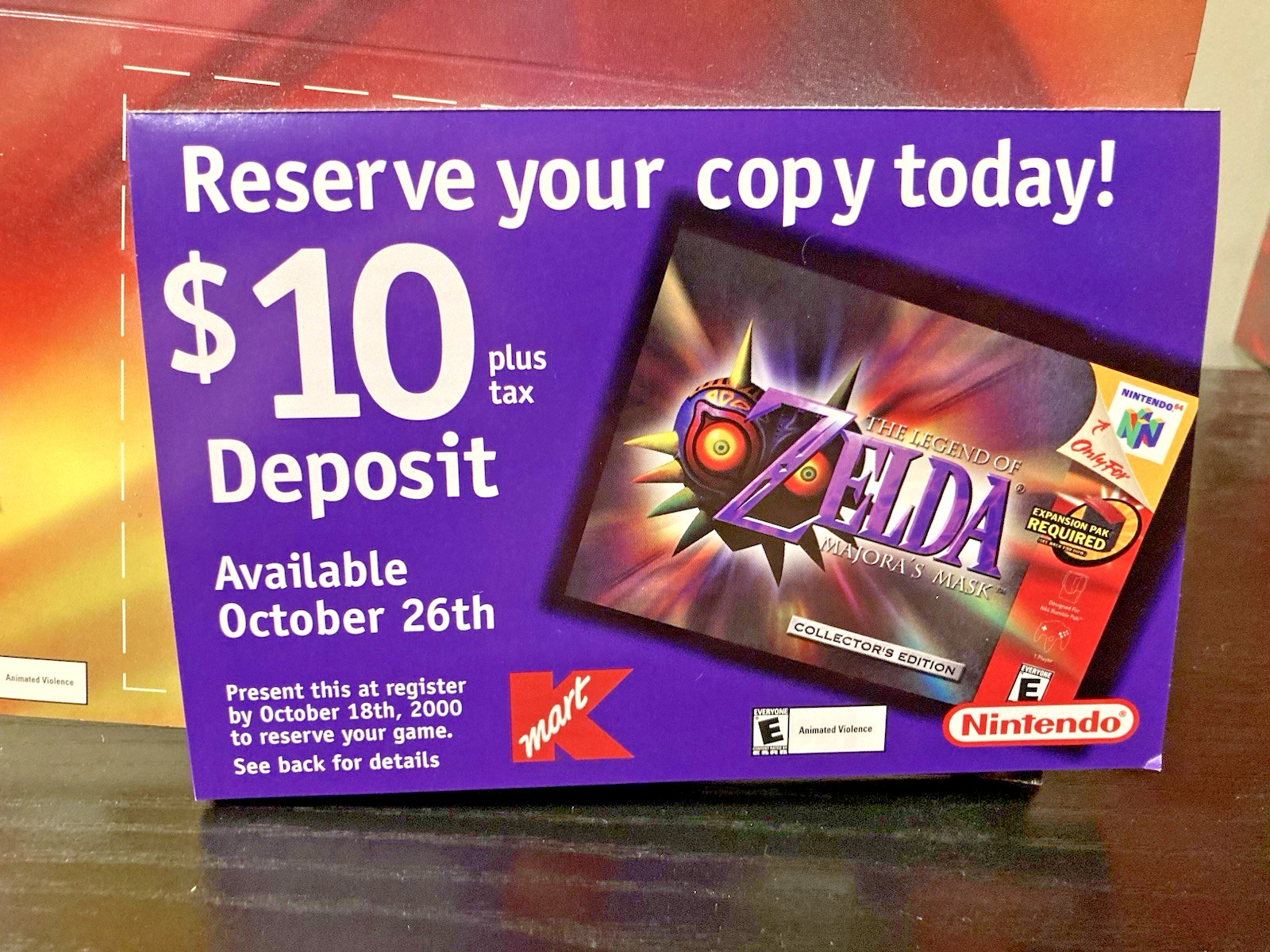 The Legend of Zelda: Majora’s Mask N64 2000 Kmart Store Display Sign Standee