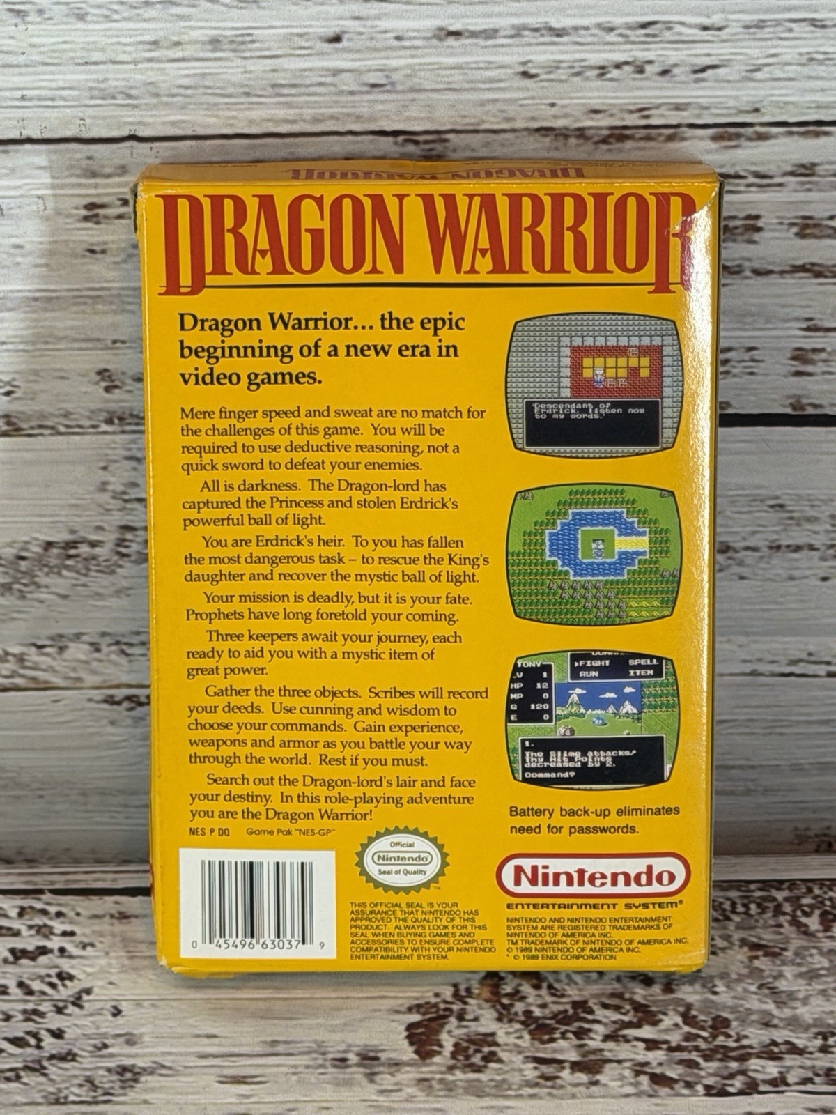 Oval Seal Dragon Warrior Complete In Box Nintendo NES Maps Charts Factory MINT