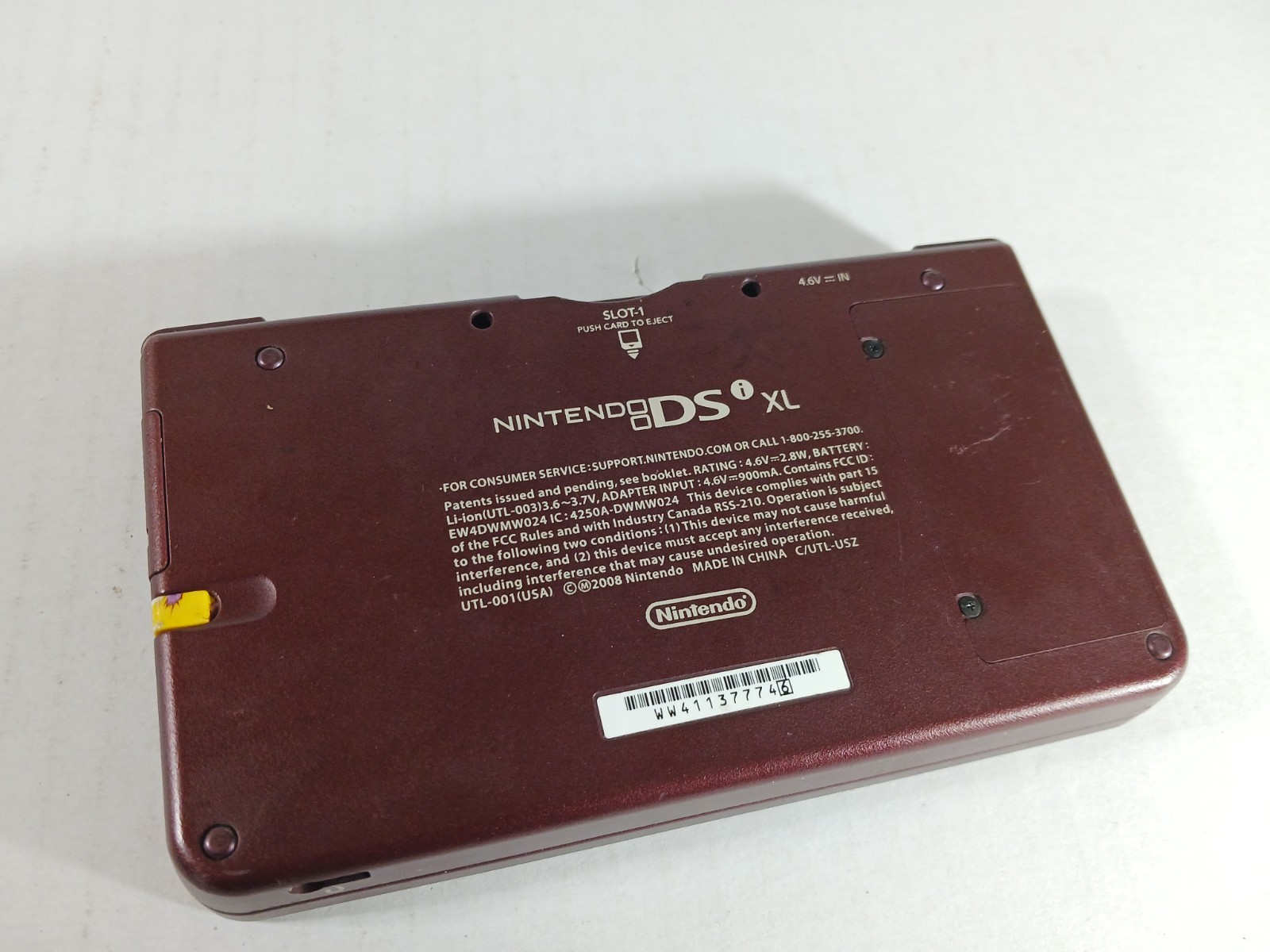 Nintendo DSi XL Burgundy Red Tested Working Charges Discolored Screens Wear