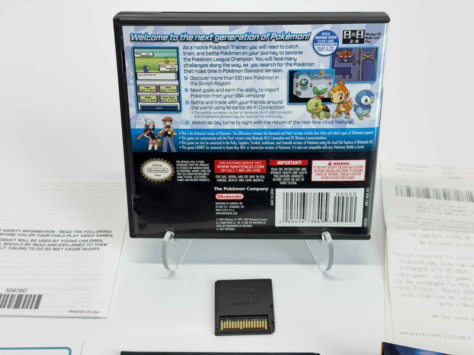 Pokemon Diamond Version (Nintendo DS) Complete w/ Inserts & Original Receipt