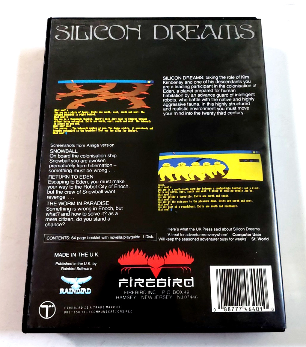 Silicon Dreams Commodore 64 Firebird UK Clamshell Manual Rare Floppy