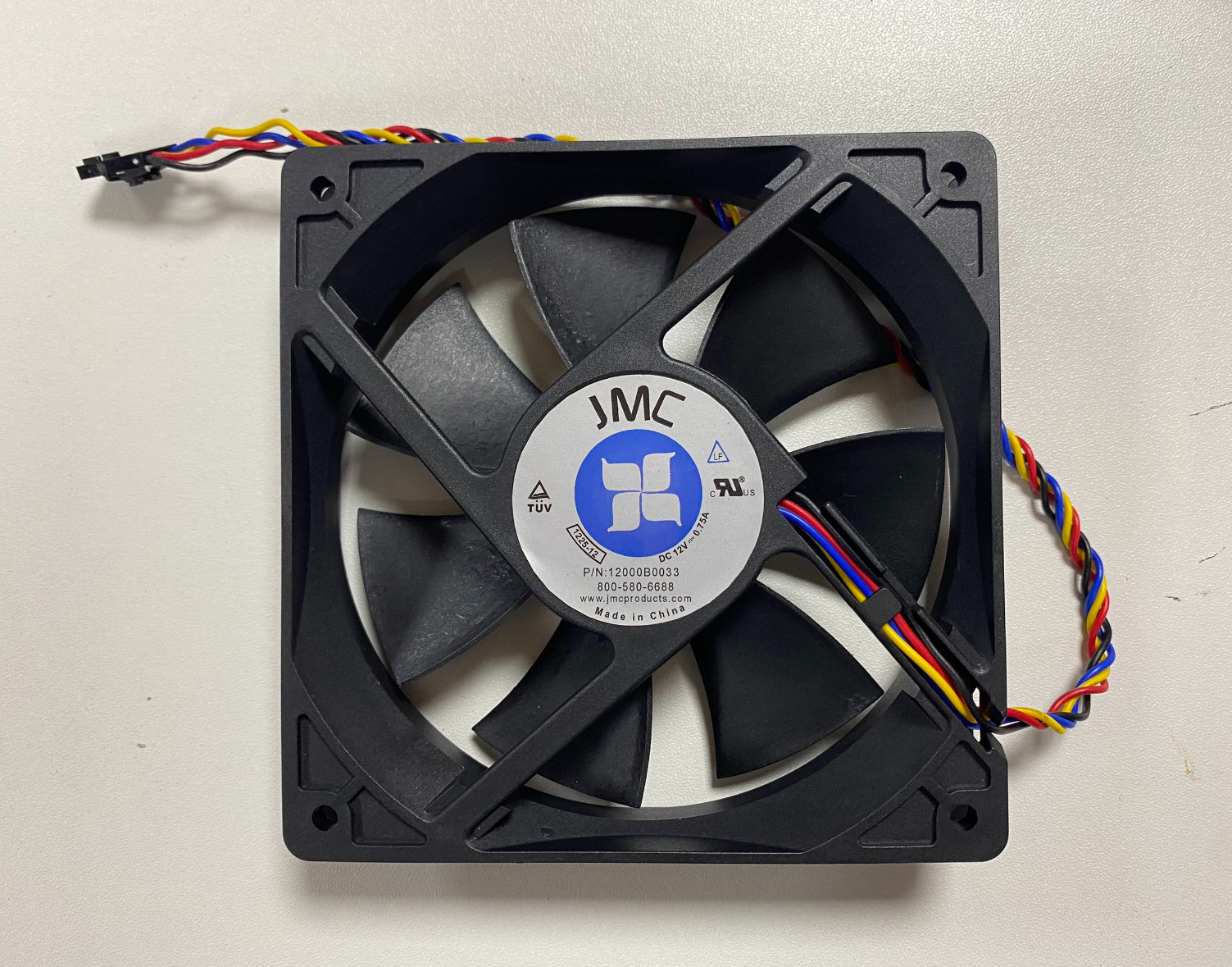 1PCS FOR JMC 12000B0033 1225-12 12V 0.75A 12cm 12025 4pin Case Cooling Fan ZX2