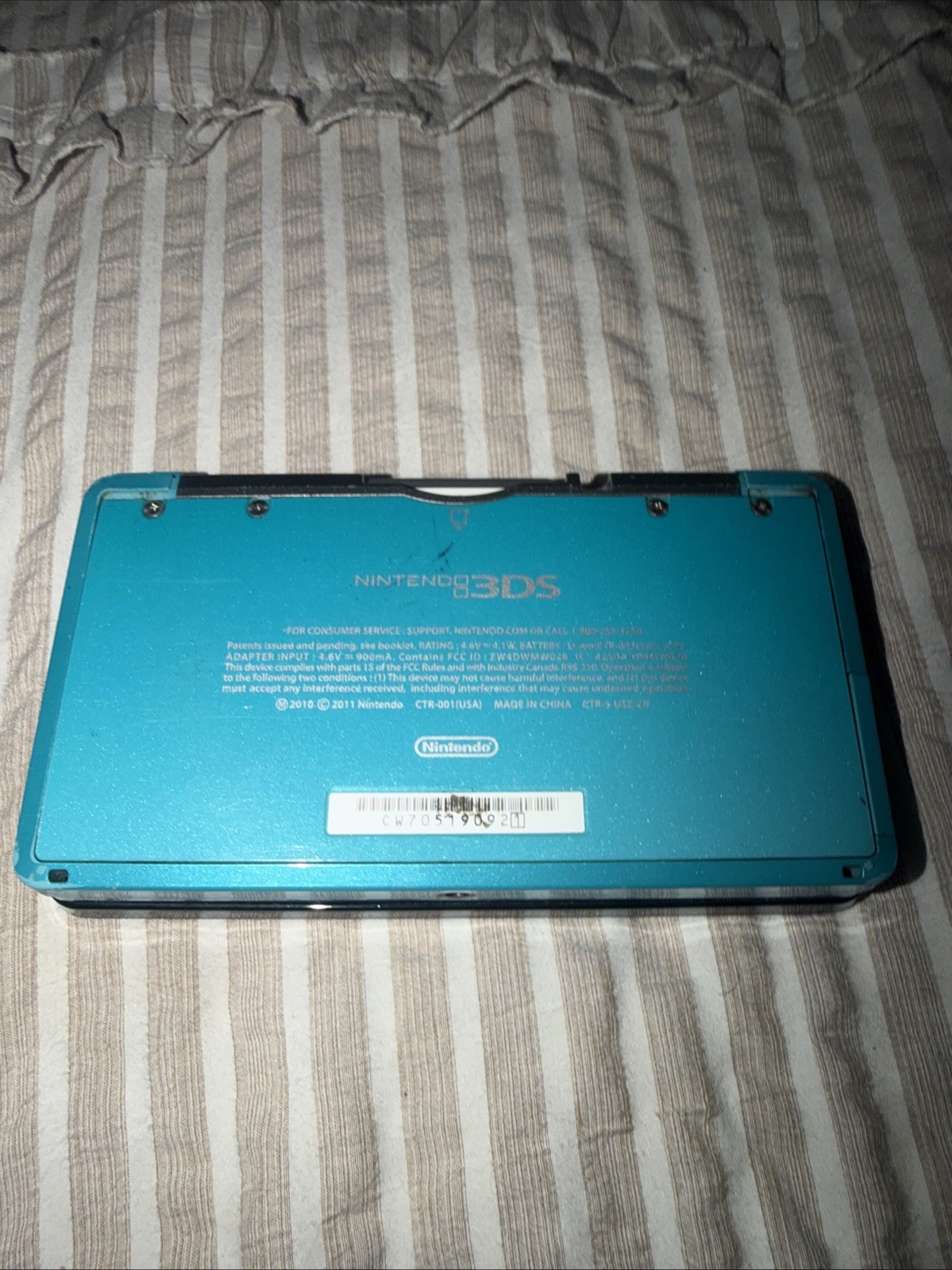 Nintendo 3DS Aqua Blue Handheld Console System CTR-001