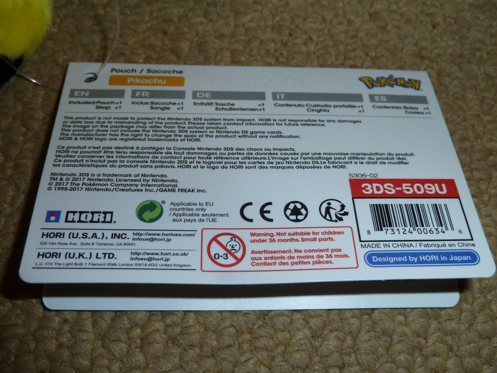 NINTENDO 3DS XL OFFICIAL POKEMON PIKACHU SOFT PLUSH CONSOLE CARRY CASE POUCH NEW
