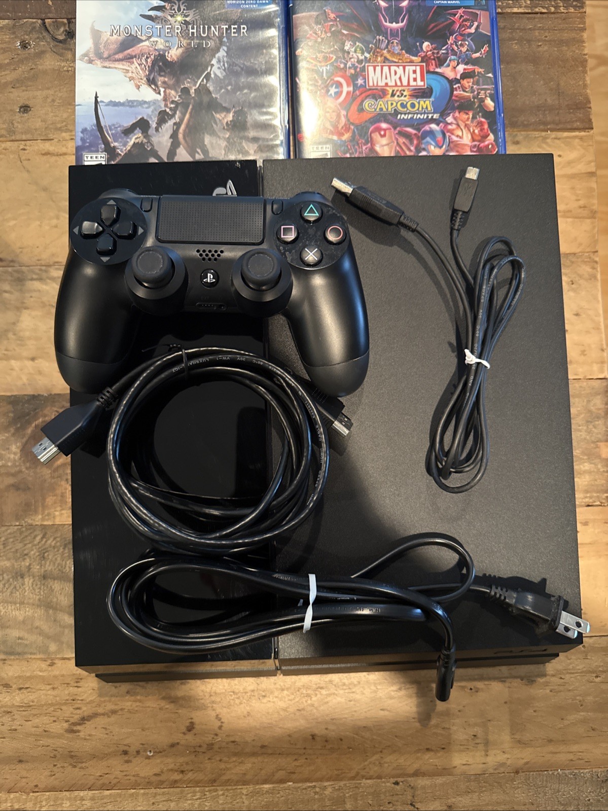 Sony PlayStation 4 500 GB w/ 4 Games + 1 Movie Updated & Tested Works Great!