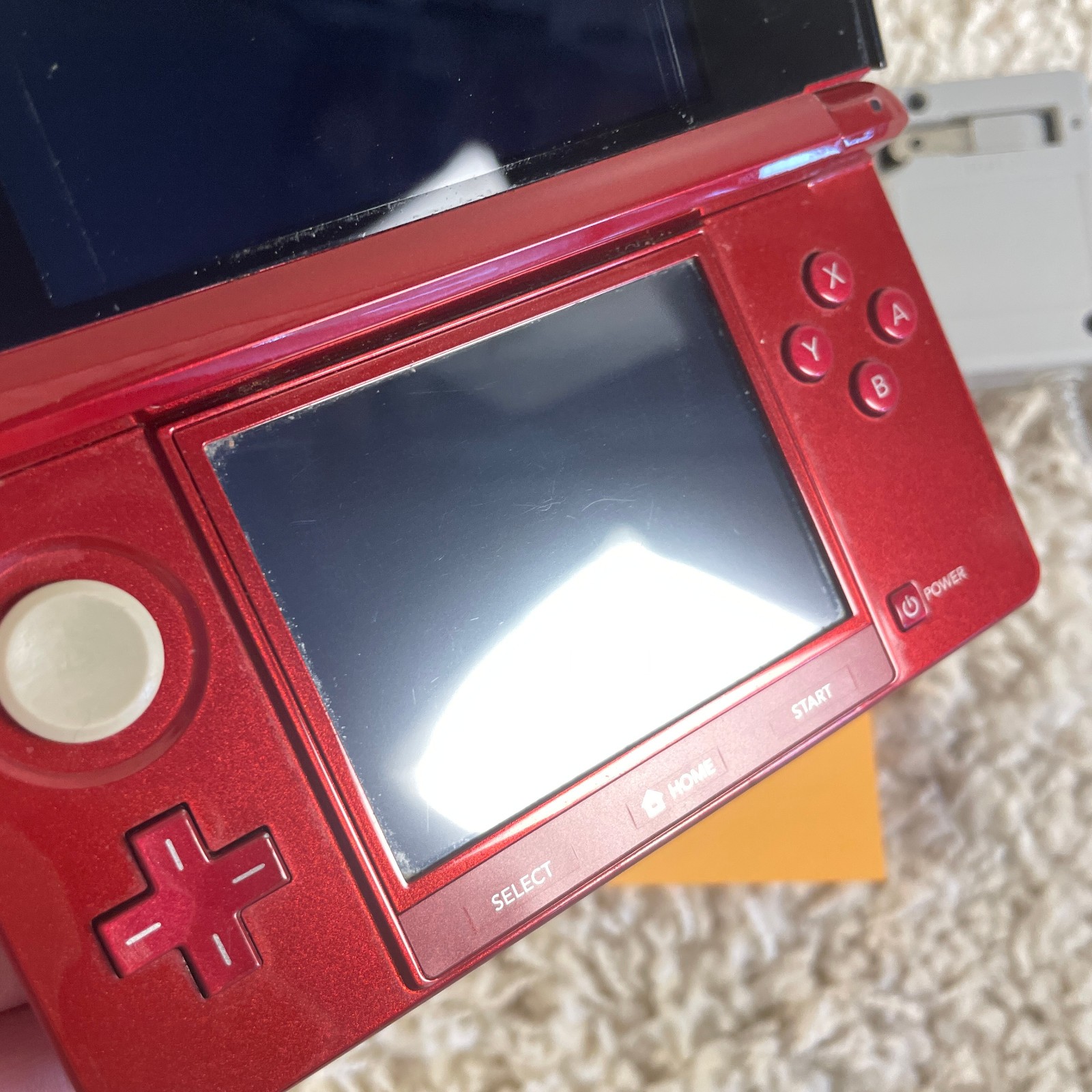 Nintendo 3DS Flame Red Handheld Console System CTR-001 READ
