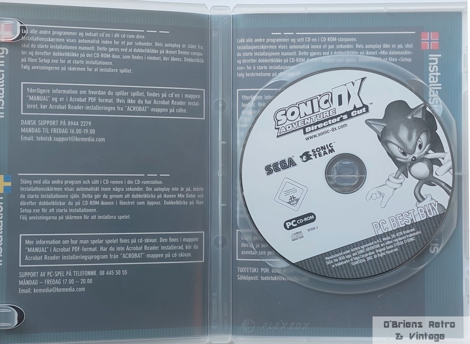 Sonic Adventure DX: Director’s Cut – PC CD‑ROM (PC Best Buy Edition) – Nordic