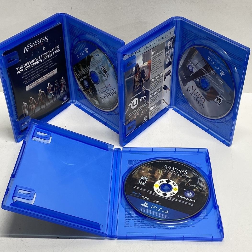 Assassin’s Creed 4 PS4 Game Lot Ezio Collection Unity Black Flag Syndicate
