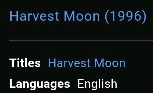HARVEST MOON FOR THE SUPER NINTENDO GAMING CONSOLE (SNES) (1997) US VERSION