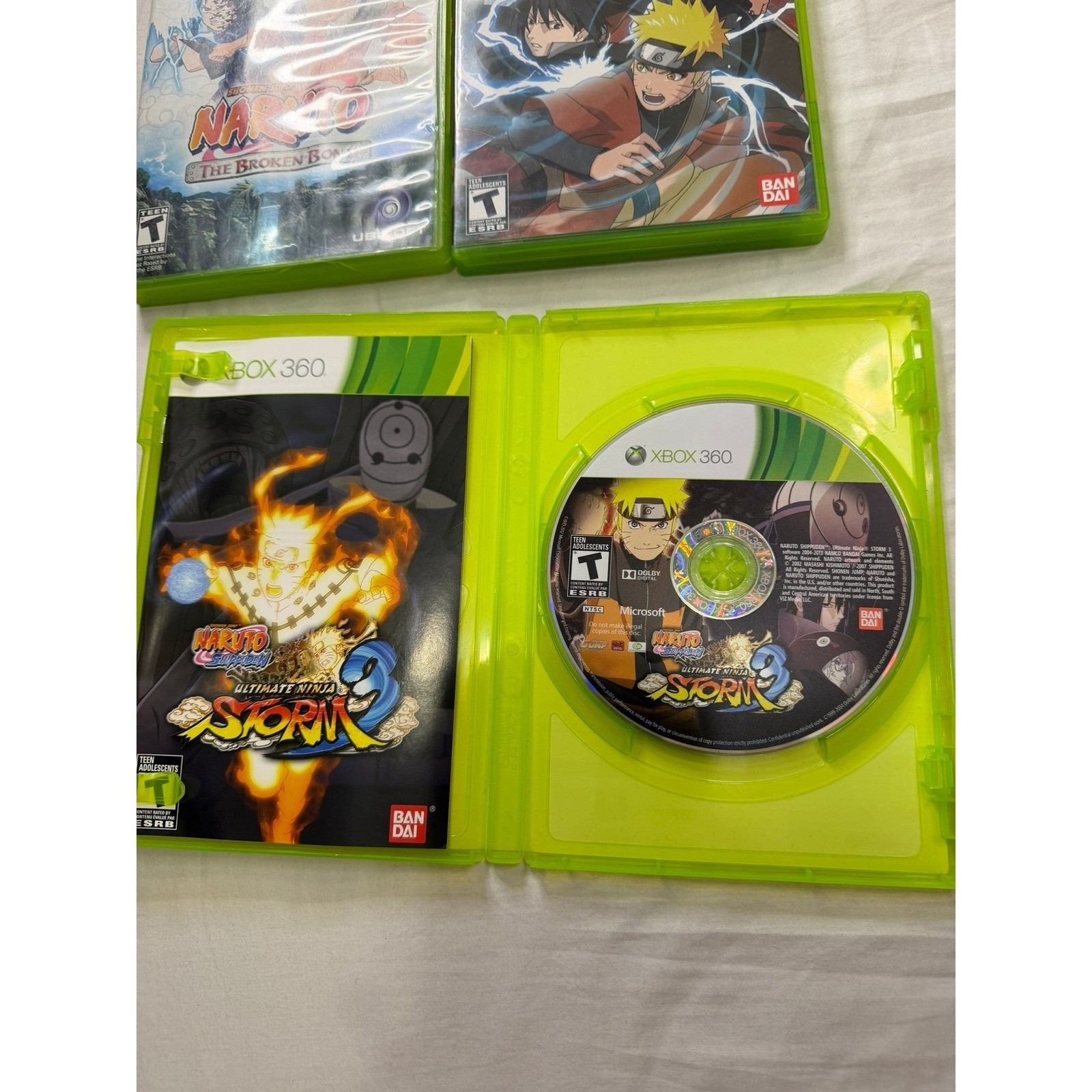 Naruto Xbox 360 Game Lot Broken Bond Storm 2 3 Generations Bundle 4 Games