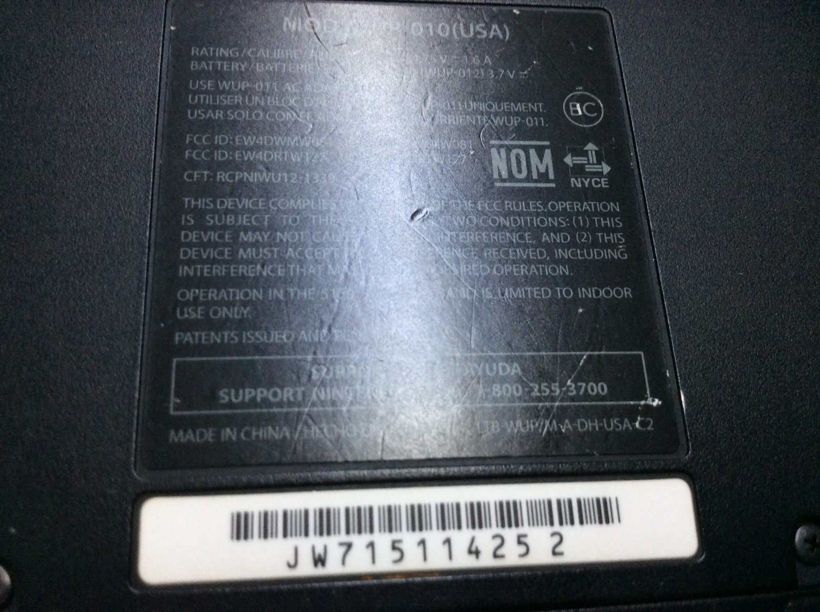 Nintendo Wii U WUP-010 Gamepad Only Black Works Tested.
