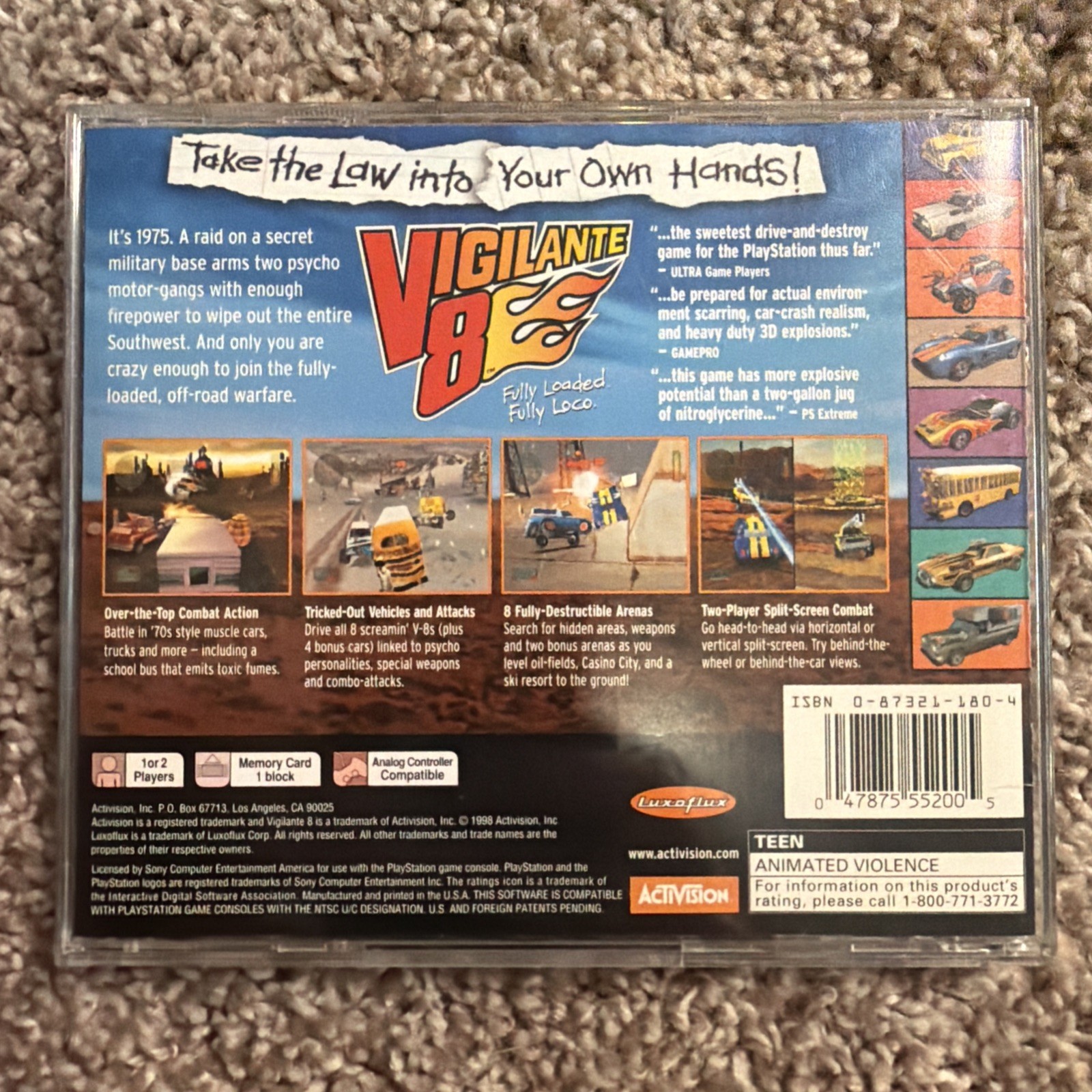 Vigilante 8 (Sony PlayStation 1, 1998) CIB